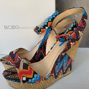 BCBGeneration Raquel Wedge Sandals, Size 11B